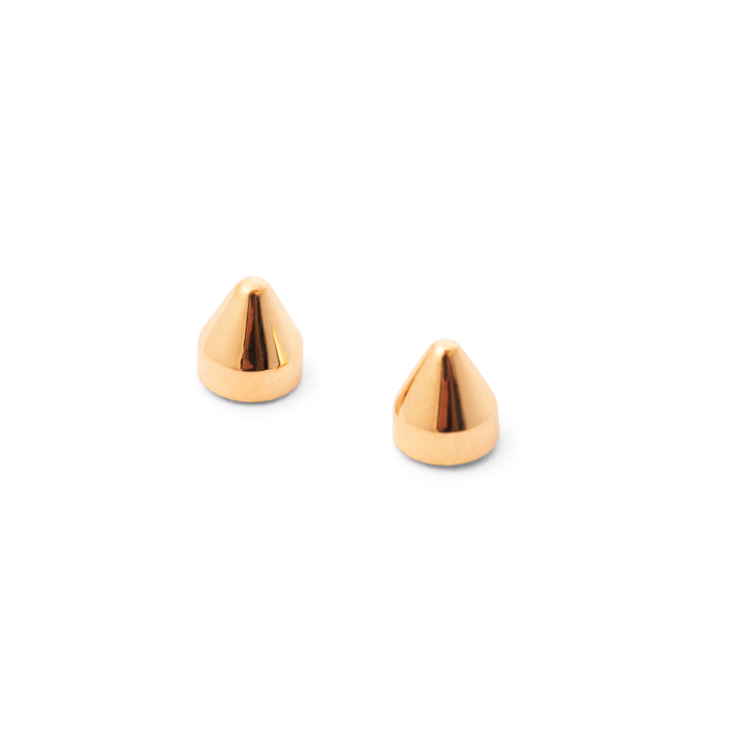 astrid pointed stud earrings in gold with white background