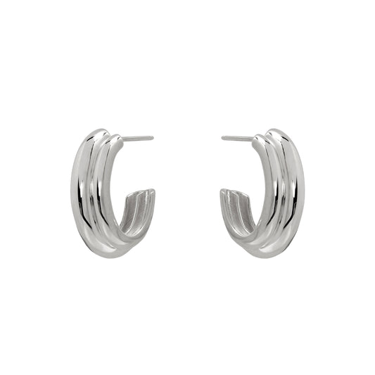 Aura Double | Oval Hoop Earrings