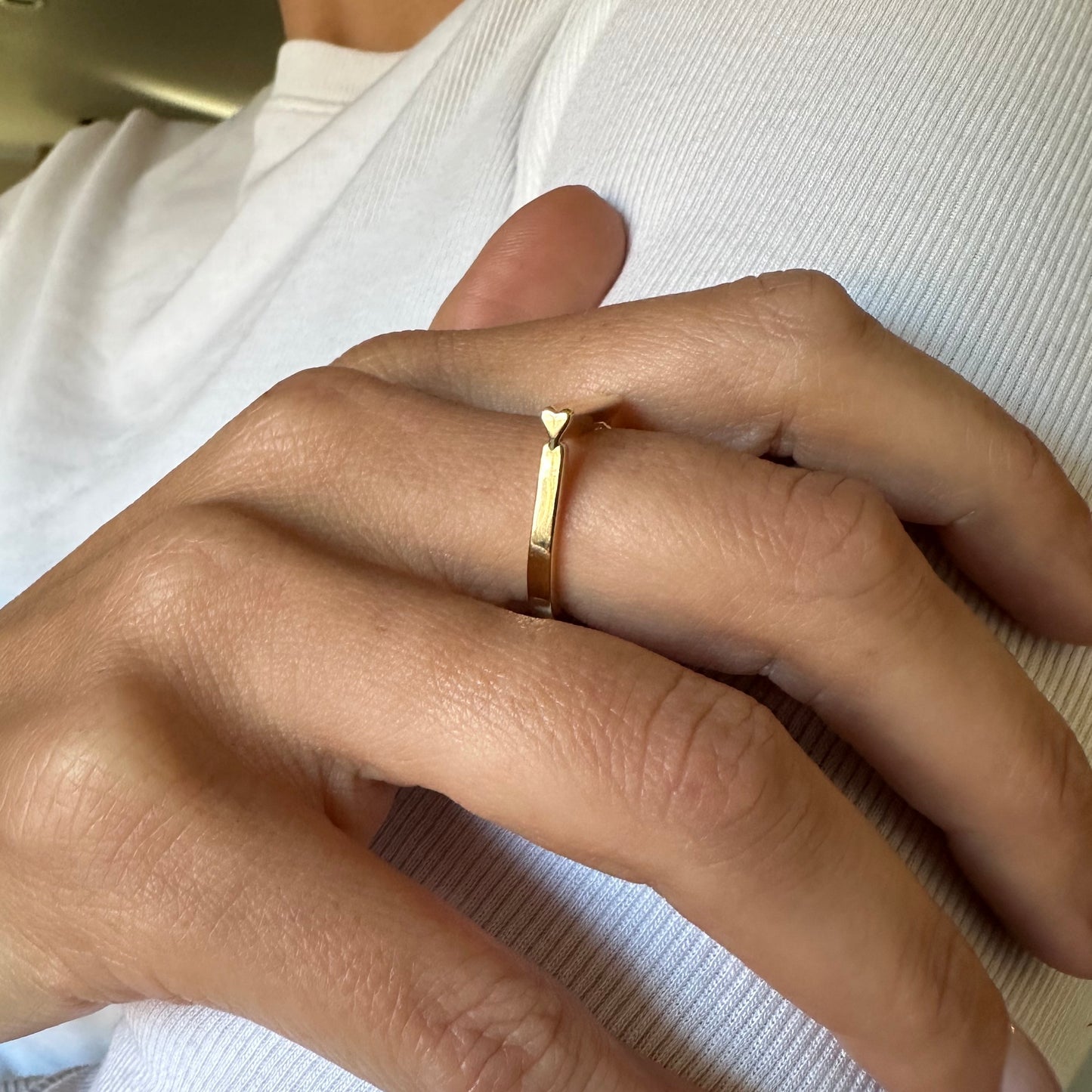 Heart on the Line | Linear Heart Ring