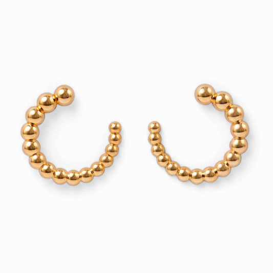 Gold Dot Circle Earring on white background