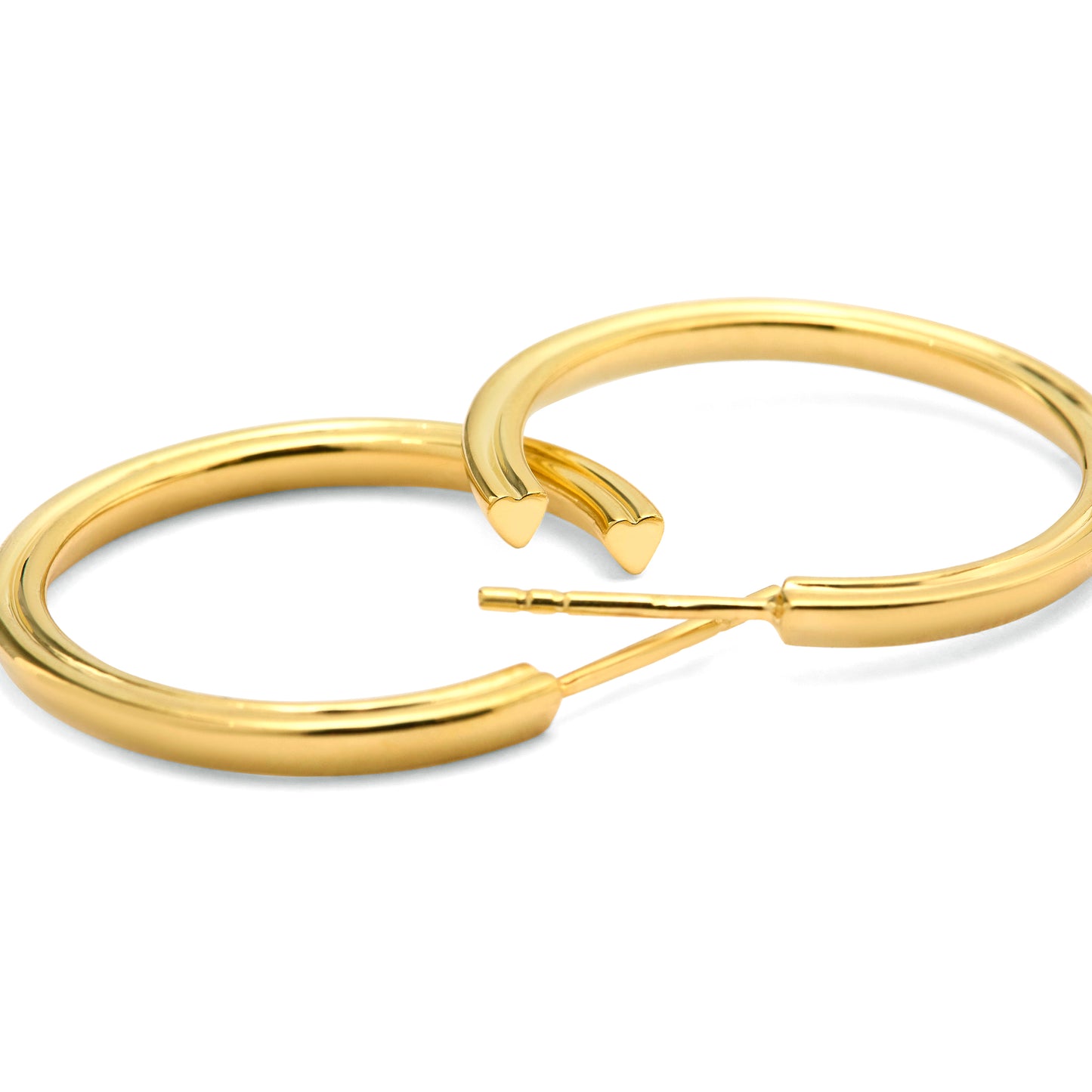 Modern_Heart_Hoop_Earrings in Gold