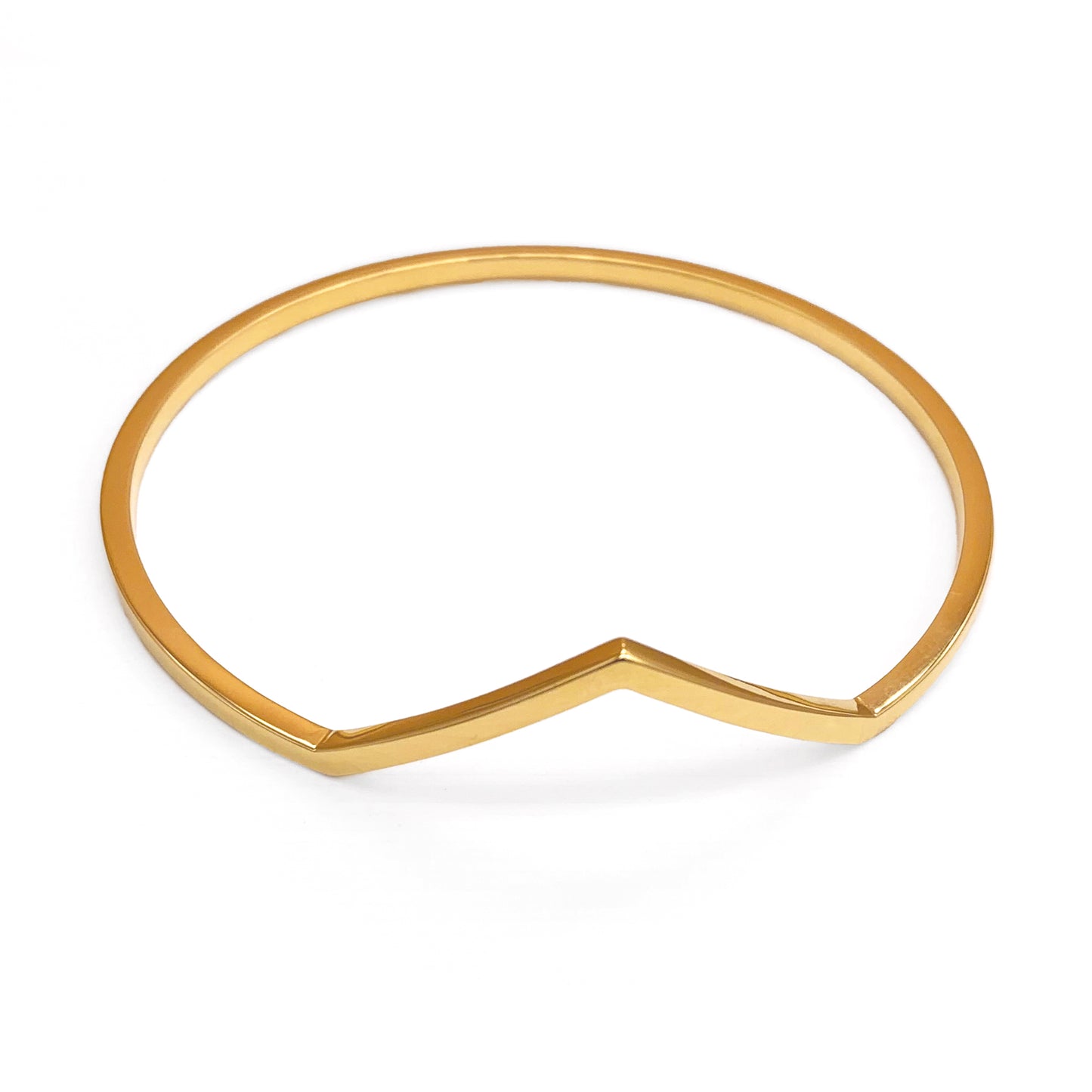 Peak V shaped bangle bracelet gold