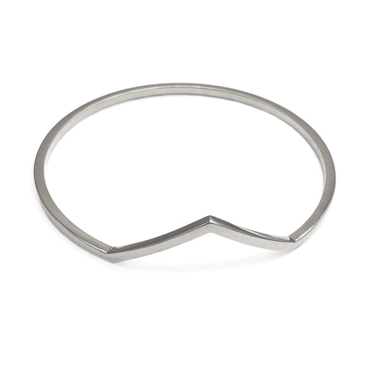 Peak V shaped bangle bracelet silver
