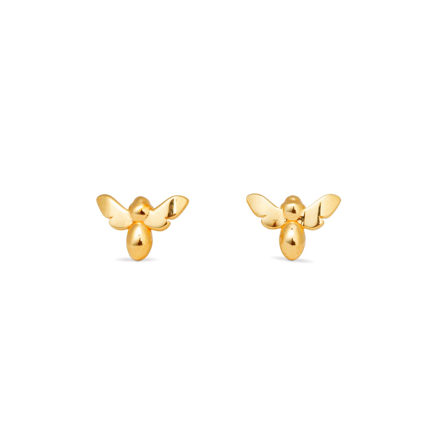 Bee Stud Earrings in gold, on white background