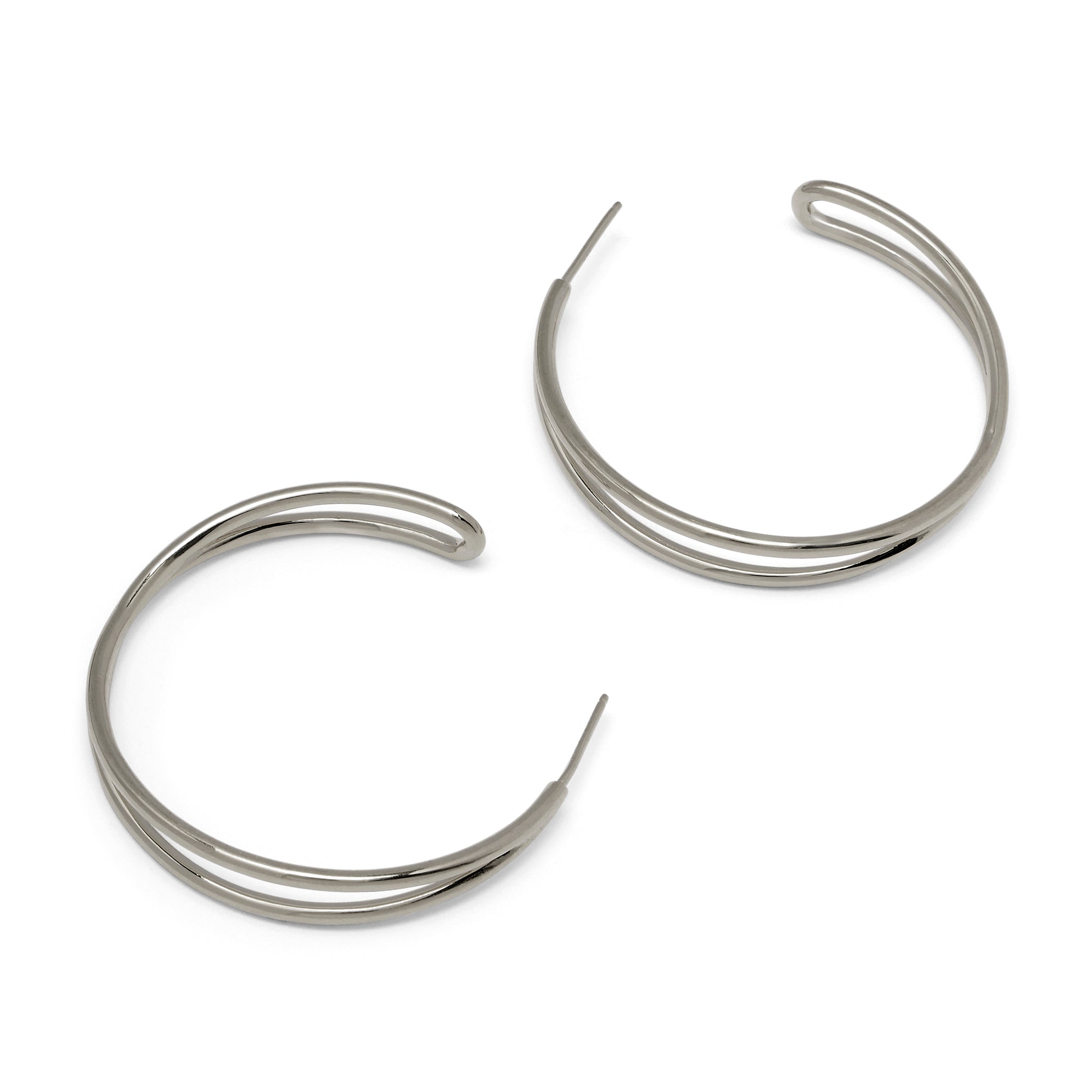 アクセサリー HORIZON PLAIN SILVER HOOP EARRING 3239791