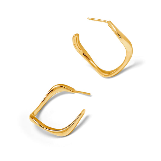Ribbon | Wave Hoop Earrings