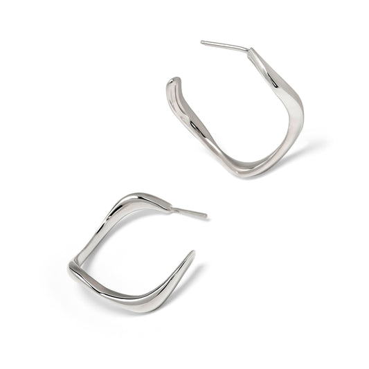 Ribbon | Wave Hoop Earrings