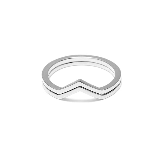 Sterling Silver Upwards Point Geometric Stacking Ring
