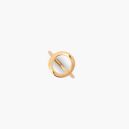 Gold circular ring on a white background
