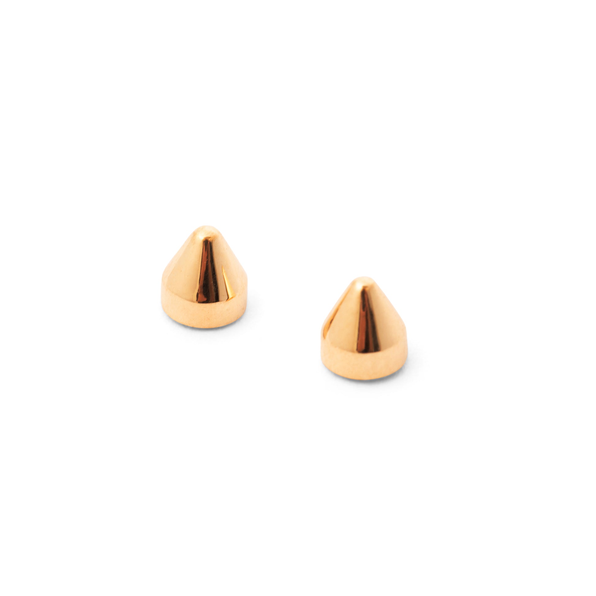 astrid pointed stud earrings in gold with white background