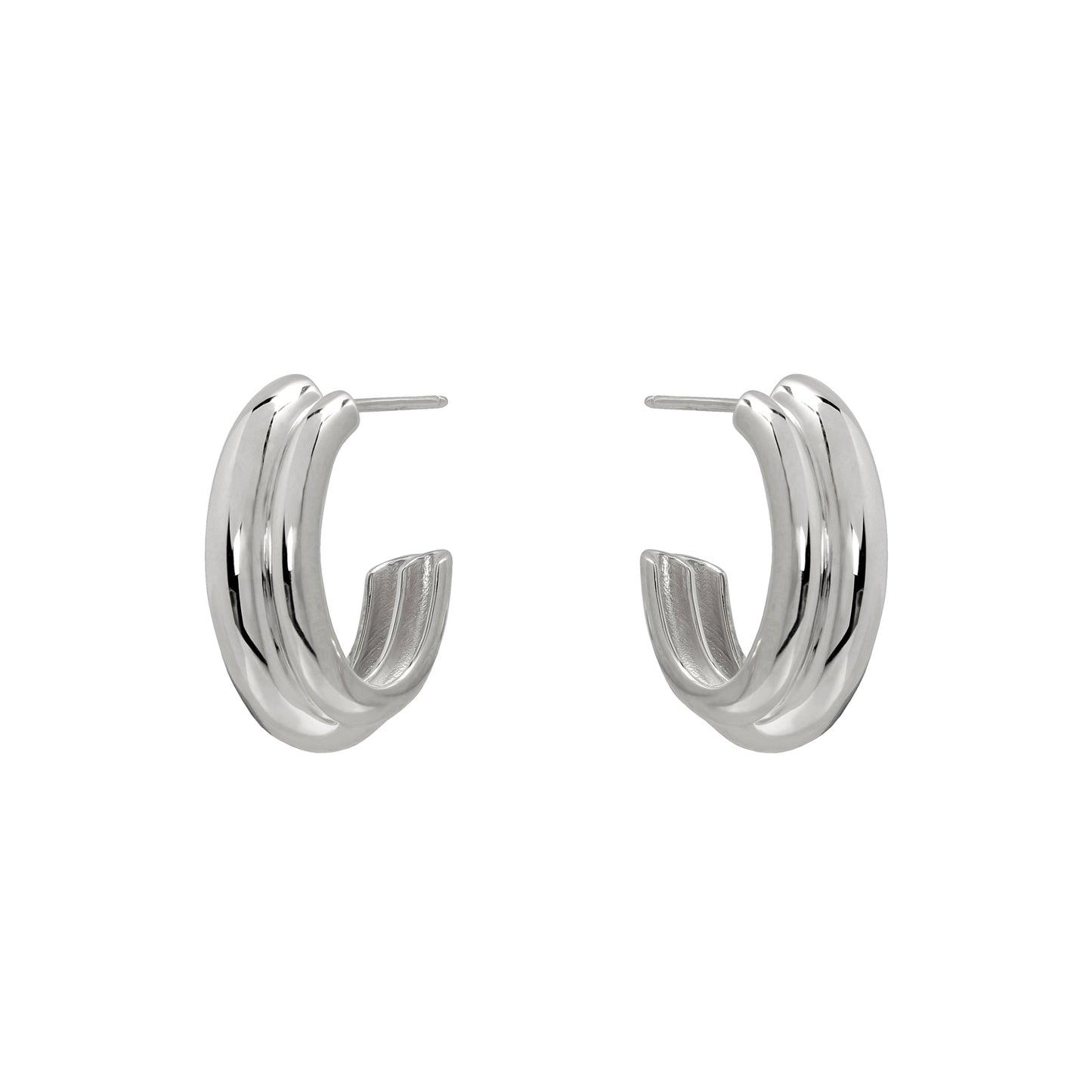 Aura Double | Oval Hoop Earrings