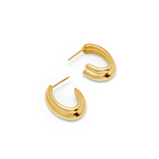Aura Double | Oval Hoop Earrings