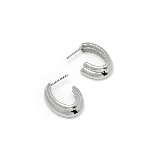 Aura Double | Oval Hoop Earrings