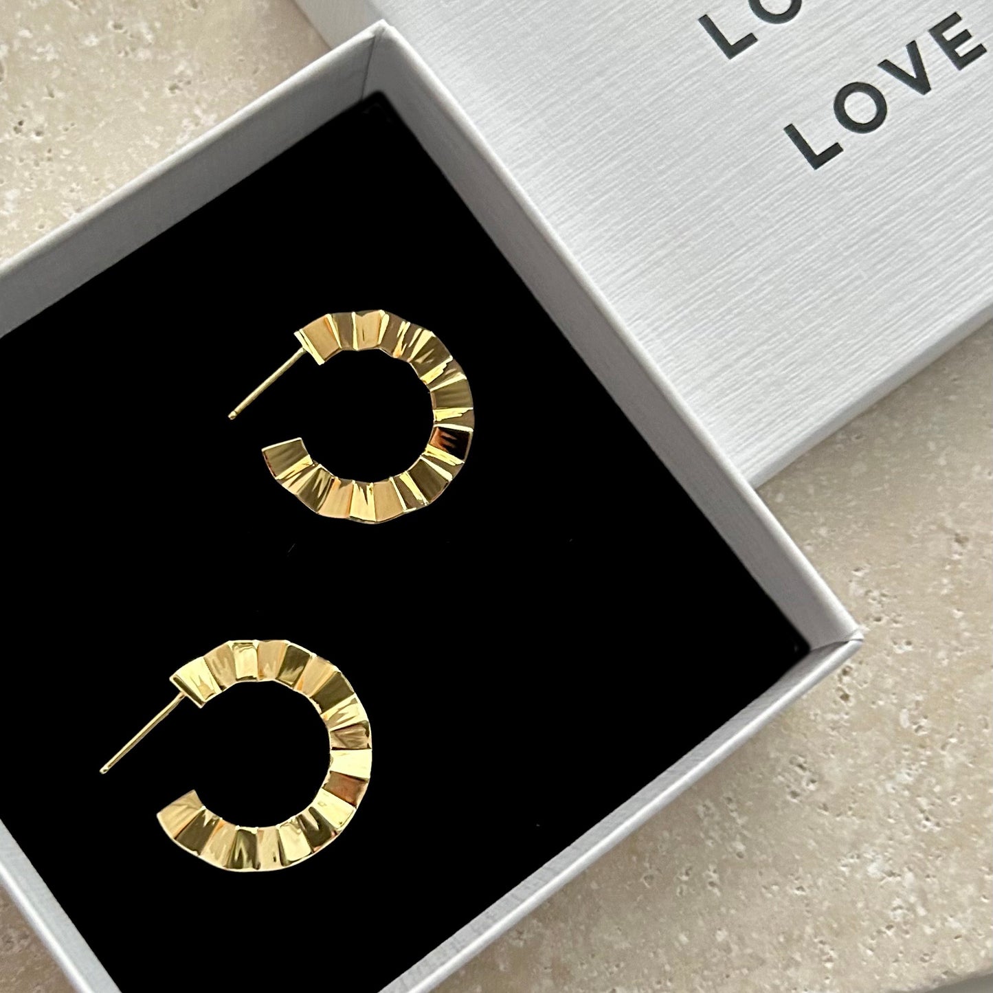 Facet Side Hoops | Modern Geometric Earrings
