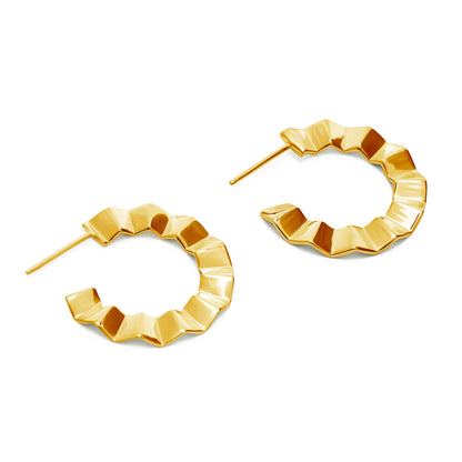 Facet Side Hoops | Modern Geometric Earrings