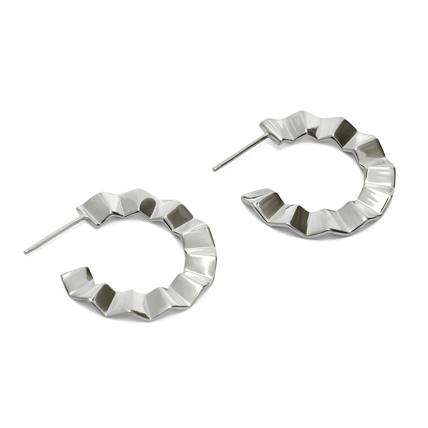 Facet Side Hoops | Modern Geometric Earrings