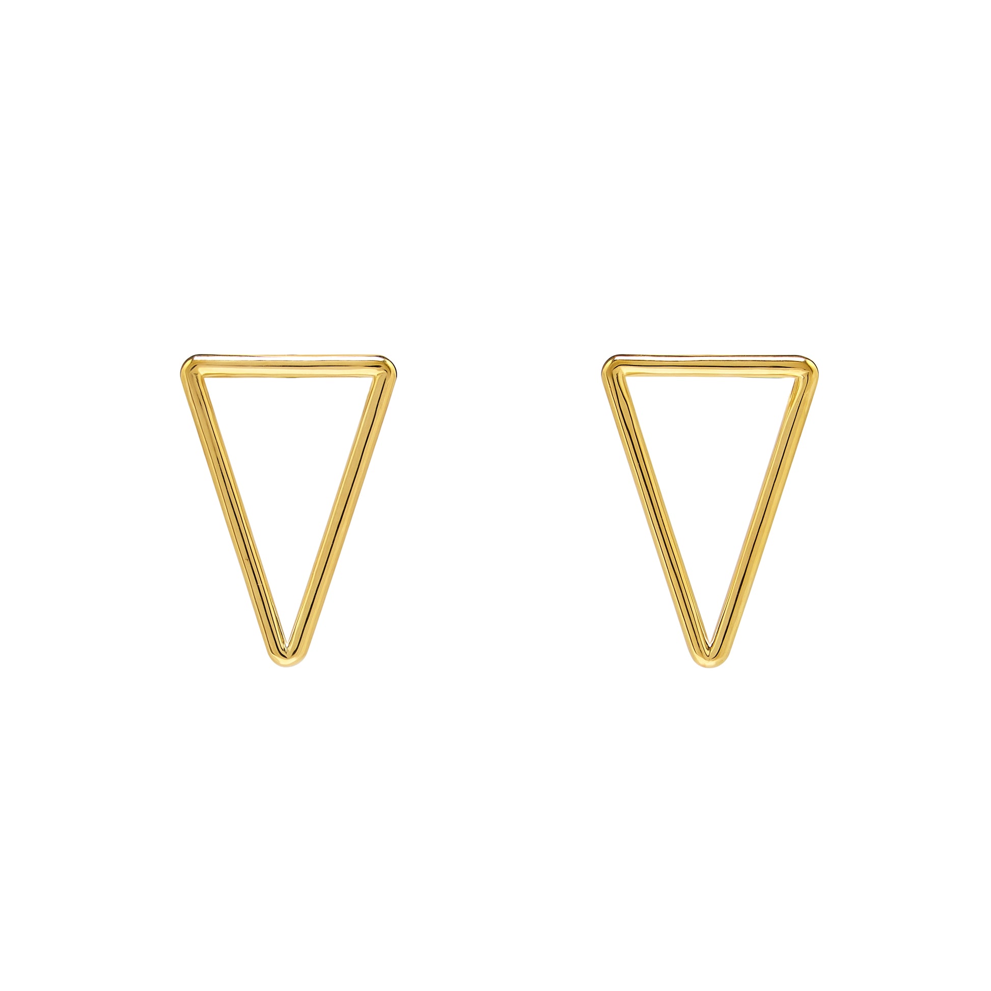 Geometric Gold Line Triangle Earrings