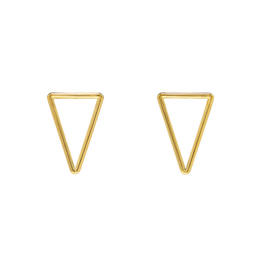 Geometric Gold Line Triangle Earrings