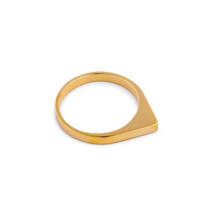 Gold ring on a white background
