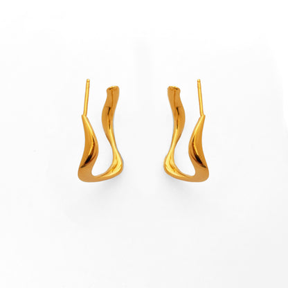 Gold Vermeil Hoop Curve Earrings