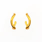 Gold Vermeil Hoop Curve Earrings Front View