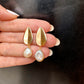 Bean Pearl Earrings | Geometric Droplet