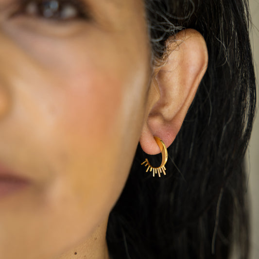 Celestial Stellette | Mini Sun Moon Earrings