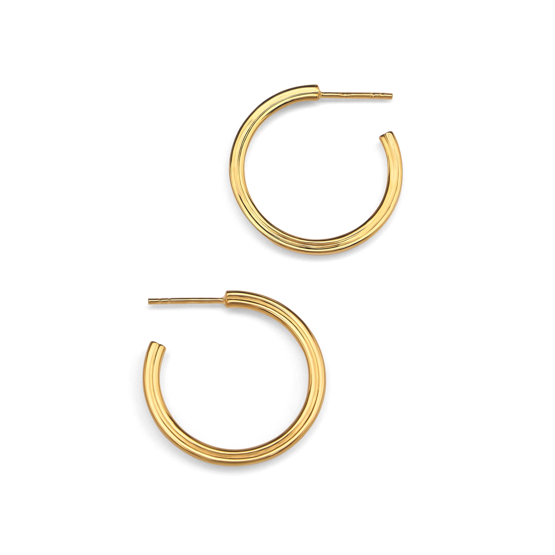 Modern Gold Heart Hoop Earrings