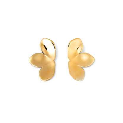 Modern Gold Flower Petal Earrings