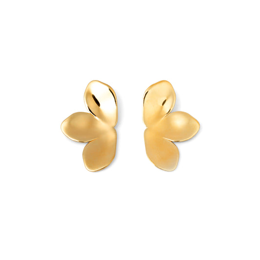 Modern Gold Flower Petal Earrings