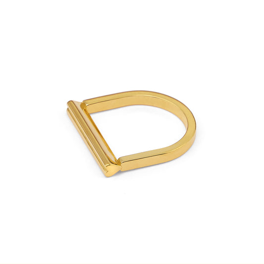 Modern Gold Heart Ring 