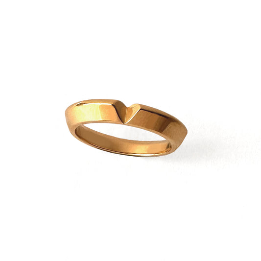 Modern Gold Heart Ring with cutout heart