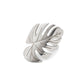 Modern Monstera Leaf Silver Statement Ring