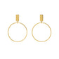 Modern Statement Gold Hoop Orbit Earrings on white background