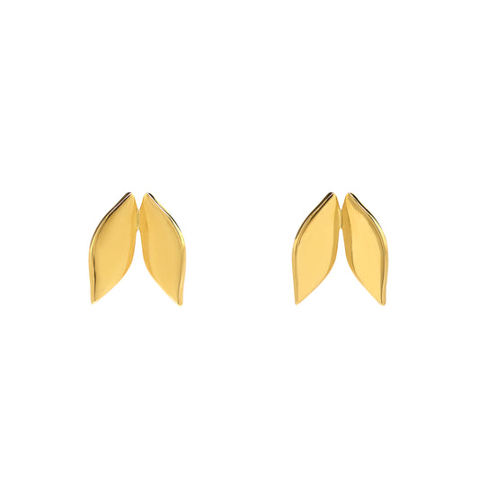 Mopani Leaf Geometric Stud Earrings