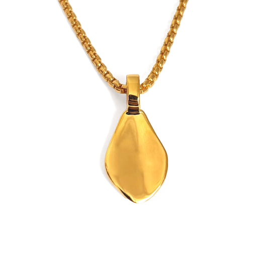 modern gold rose petal flower necklace on gold chain