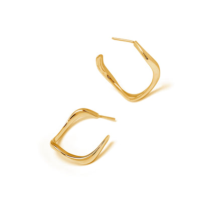 Ribbon | Wave Hoop Earrings