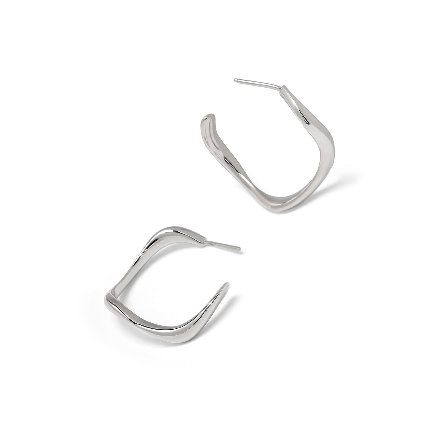 Ribbon | Wave Hoop Earrings