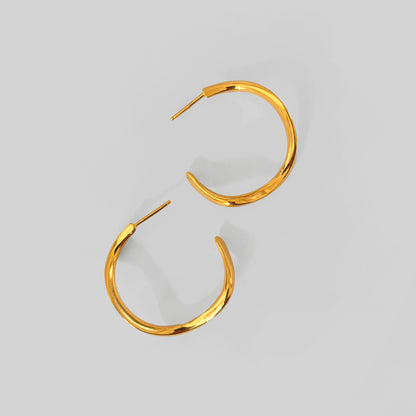 Gold Vermeil Hoop Curve Earrings top view