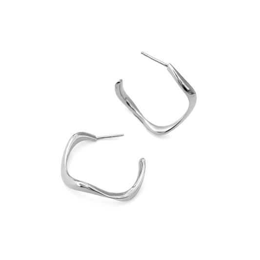 Ribbon | Wave Hoop Earrings