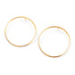 modern round circle earrings in gold on white background