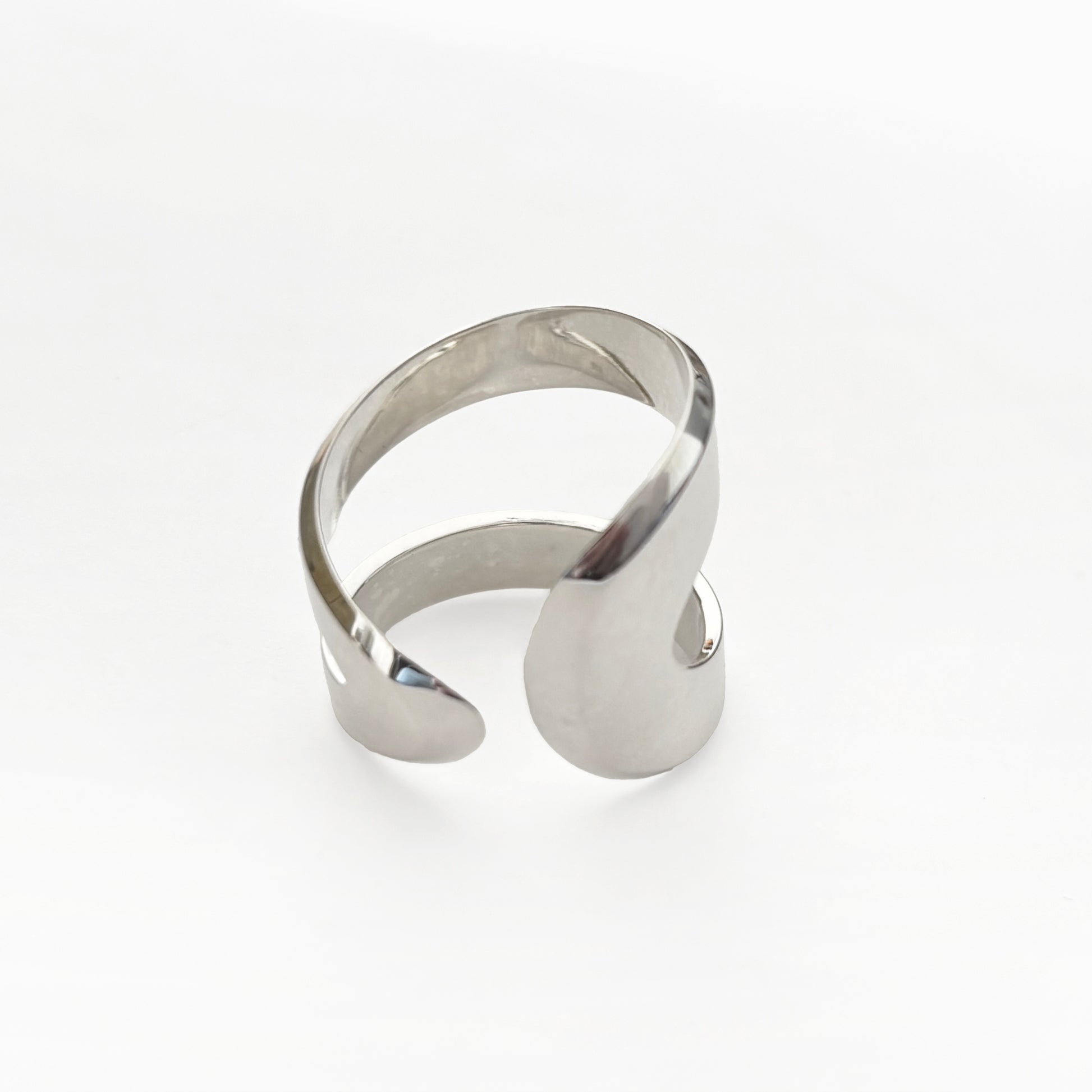 Silver ring on a white background