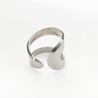 Silver ring on a white background