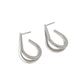 Pair of silver hoop earrings on a white background