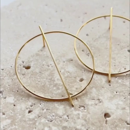 Olive | Circle Line Earrings