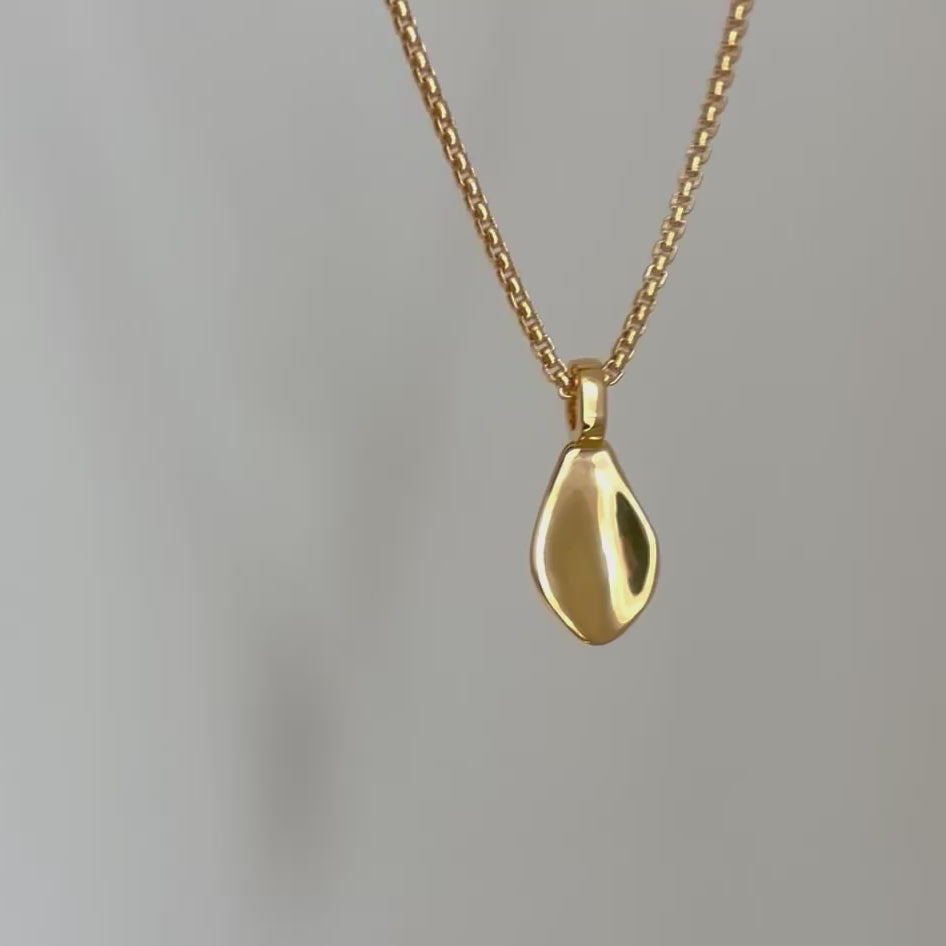 Gold modern rose petal flower necklace video